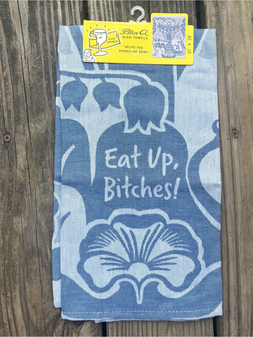 Blue Q 100% Cotton Floral Dish Towel